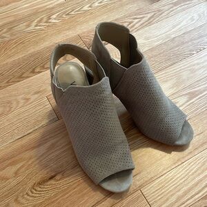 Vaneli peep toe suede sandals